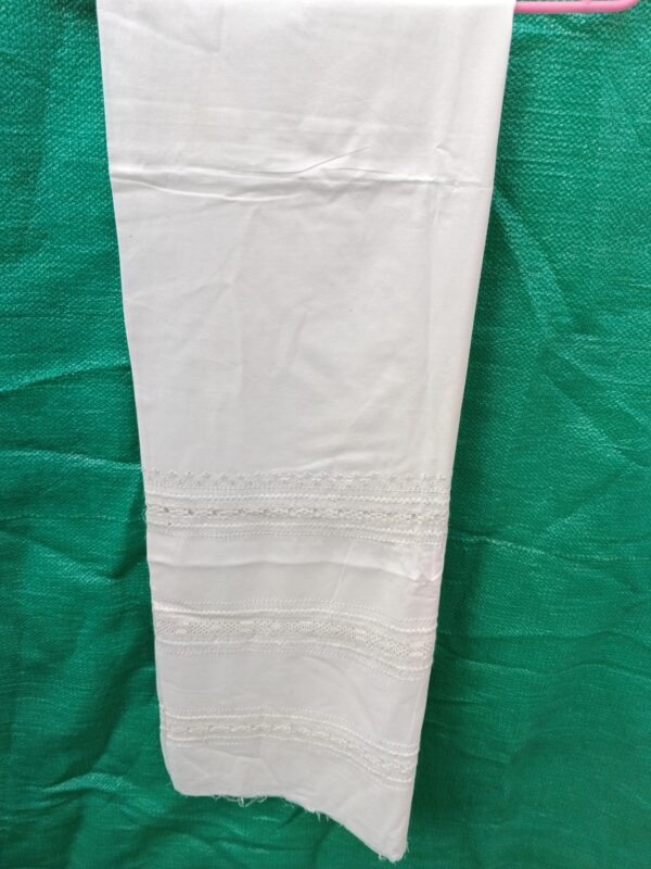 Half White Trouser Pure Lawn (Tarkashii crastig) - Image 3