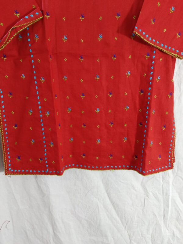 Red baby girls Krastig Lawn kurty( from 1year to 10 years girsls) - Image 3