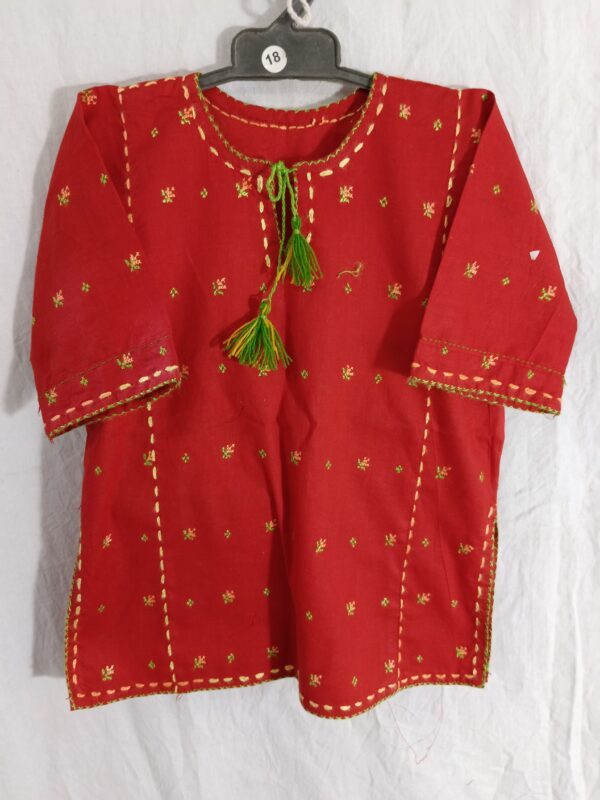 Red baby girls Krastig Lawn kurty( from 1year to 10 years girsls) - Image 6