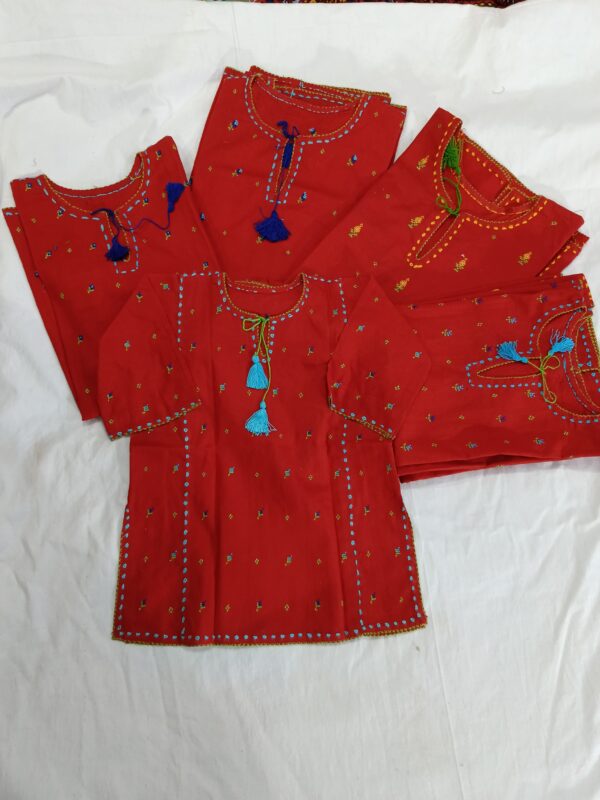 Red baby girls Krastig Lawn kurty( from 1year to 10 years girsls) - Image 5